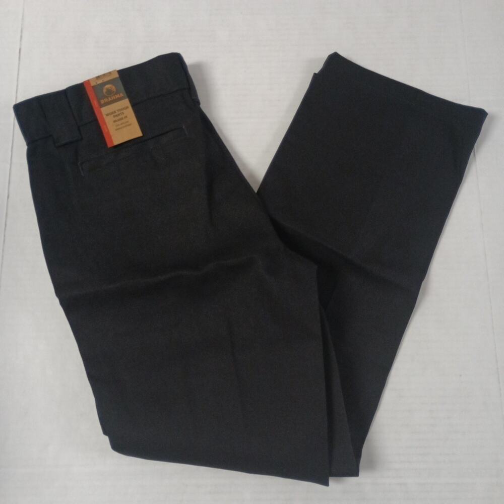 Brahma Men Work Tough Pants Durable Size 32x30 Black Relaxed